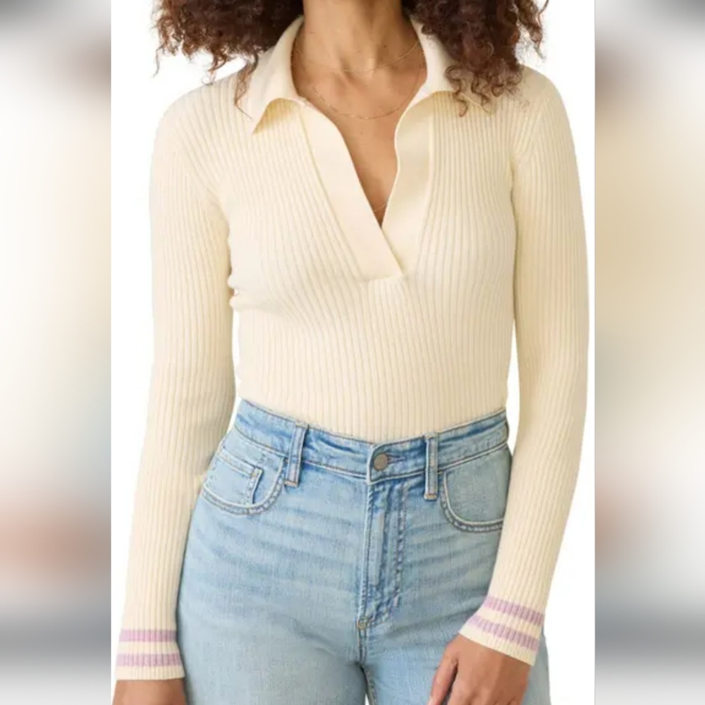 Faherty Shilo Organic Cotton Cashmere Polo Sweater